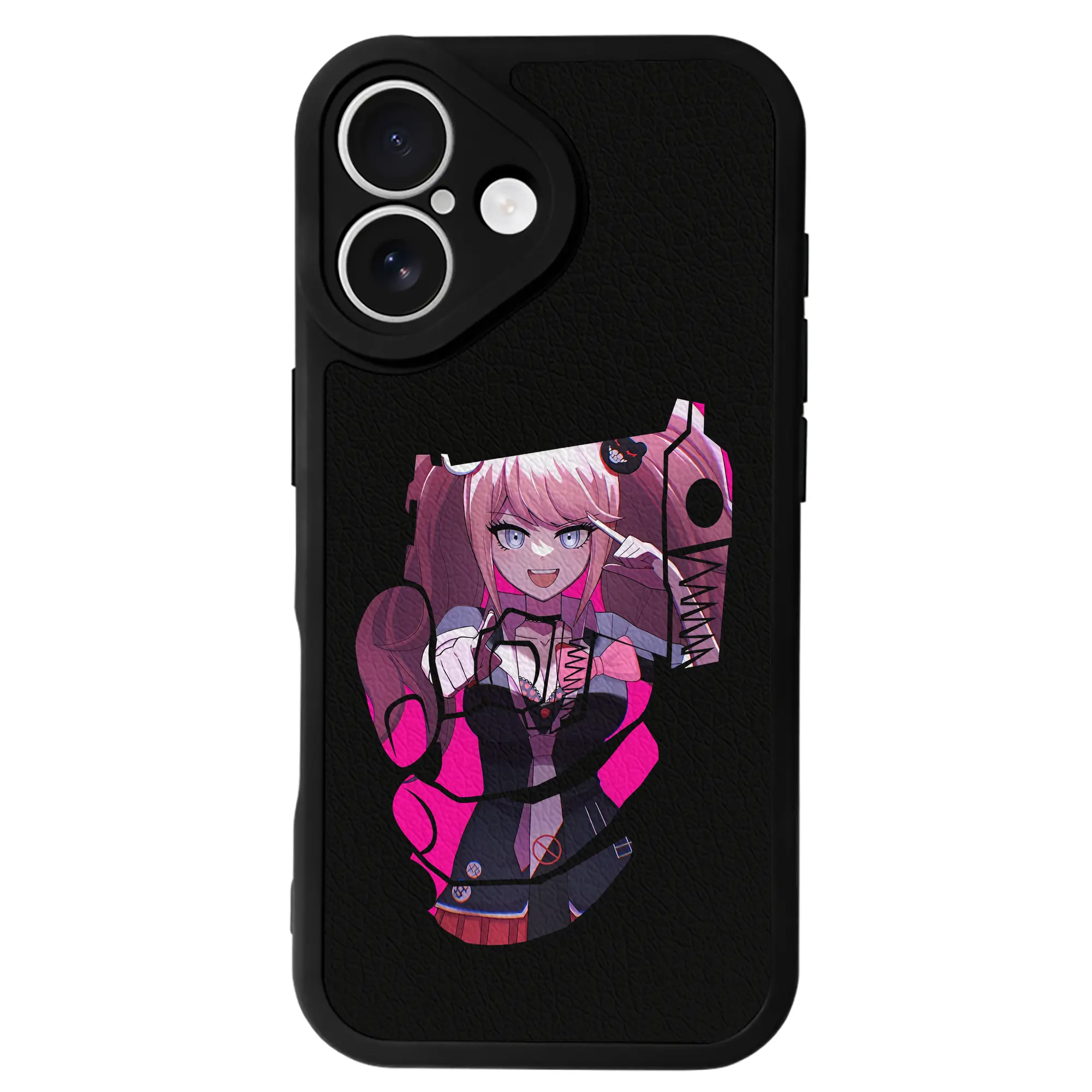 ダンガンロンパ グッズ,江ノ島盾子 - IPhone 16シリーズ対応 ・ シリコンスマホケース ・ レザー調 ・ 高精度フィット ・ 耐衝撃 ・ ワイヤレス充電対応 ・ 精密カット